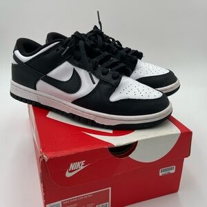 Nike Men's Dunk Low Retro Black and White Sneakers